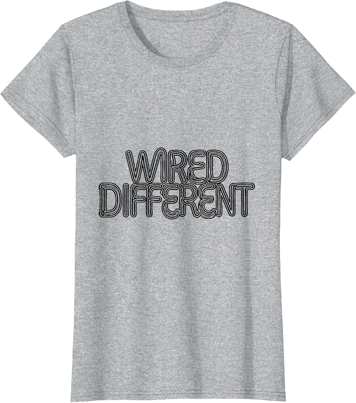 Wired Different Line Art Autism ADHD Neurodiversity T-Shirt - Heather Grey