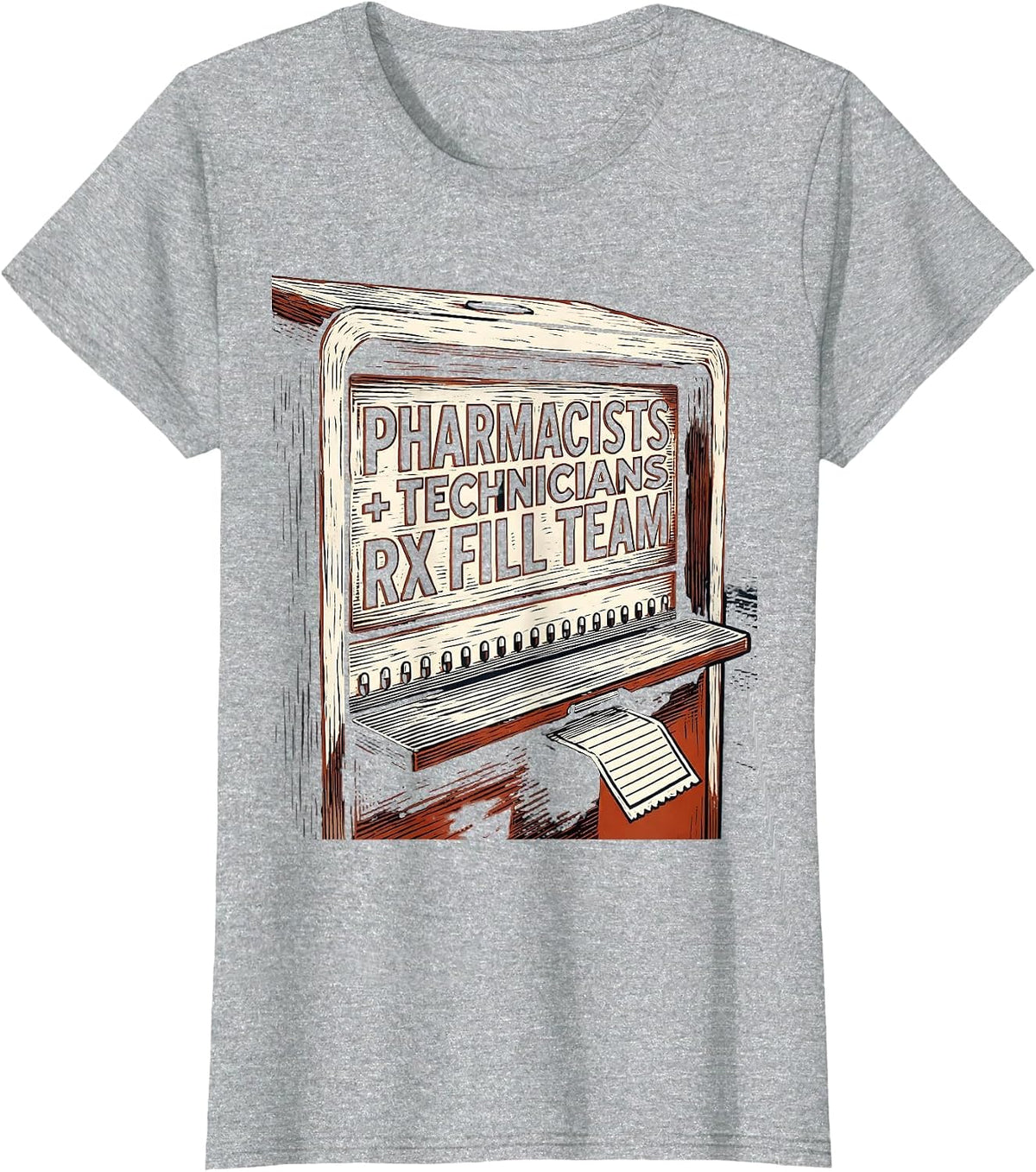 Pharmacists + Technicians, Rx Fill Team Funny T-Shirt - Heather Grey