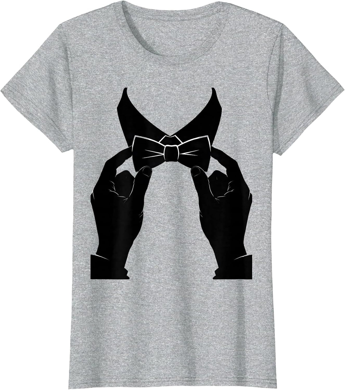 Classic Bow Tie Adjustment Tuxedo Graphic T-Shirt - Heather Grey