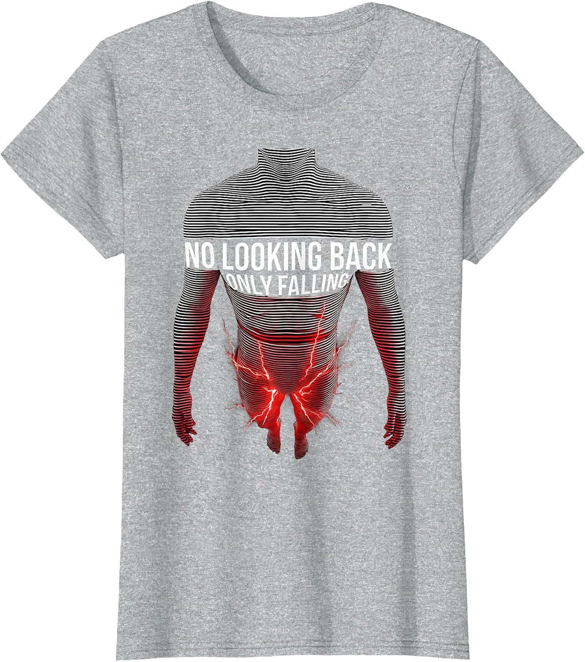 No Looking Back Only Falling Falls Out Balls Out T-Shirt - Heather Grey