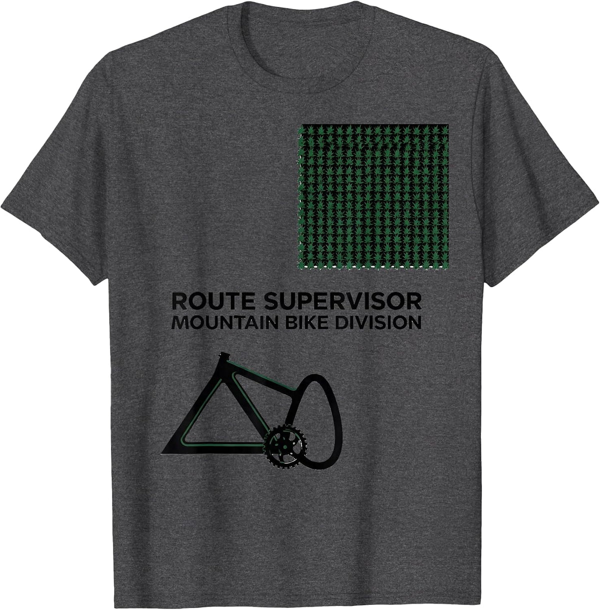 Route Supervisor Mountain Bike Division Christmas Biker T-Shirt - Dark Heather Grey