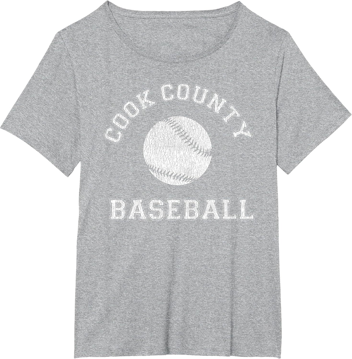 Cook County Baseball Distressed Retro Classic T-Shirt - Heather Grey