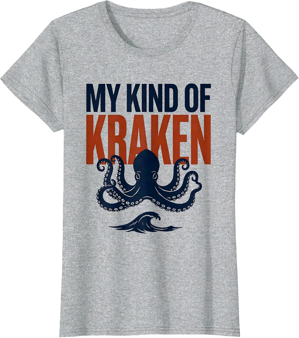 My Kind Of Kraken Vintage Octopus Kraken Lover Japanese T-Shirt - Heather Grey