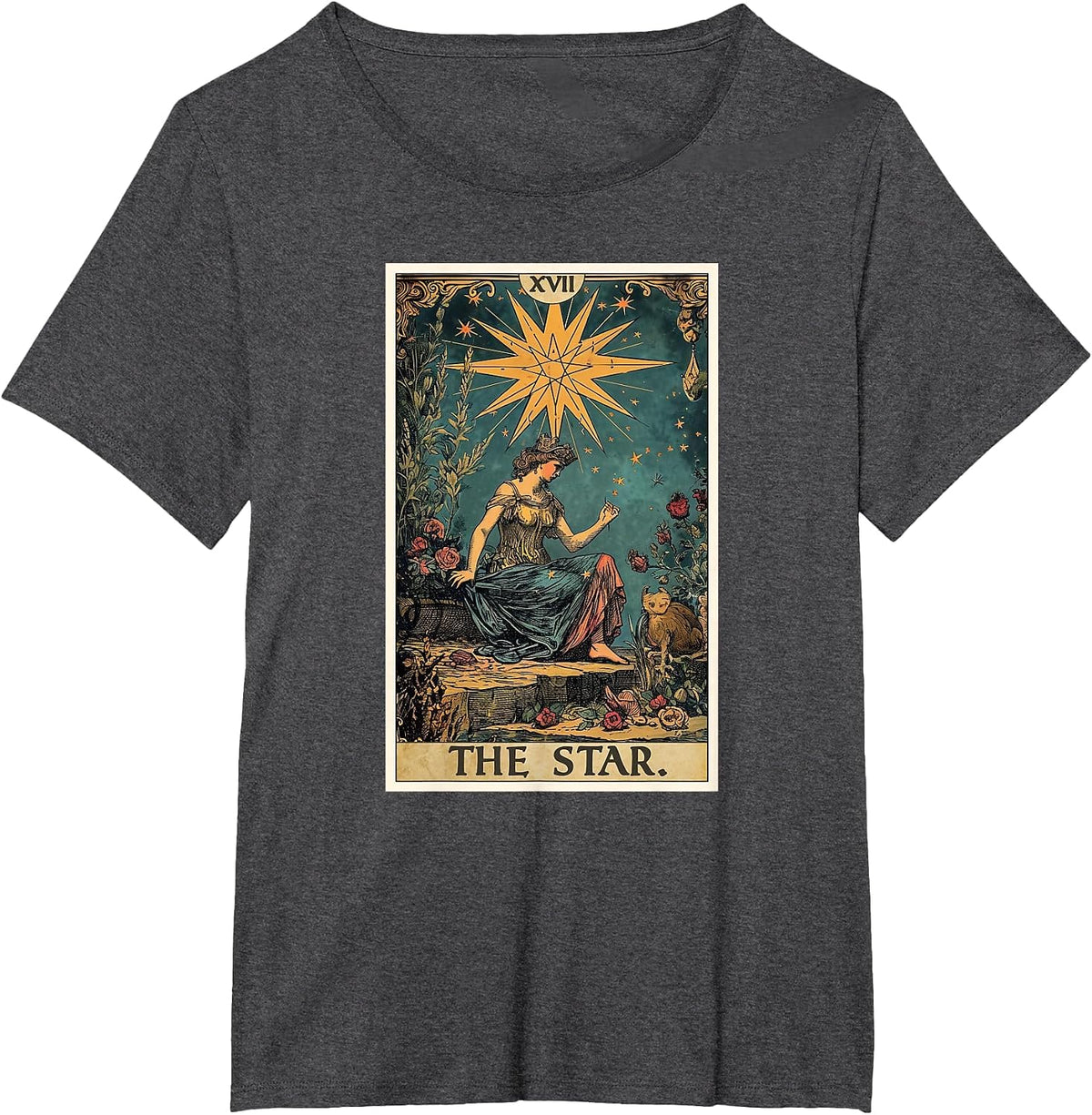 Tarot Cards Tarot Card 17 The Star T-Shirt - Dark Heather Grey