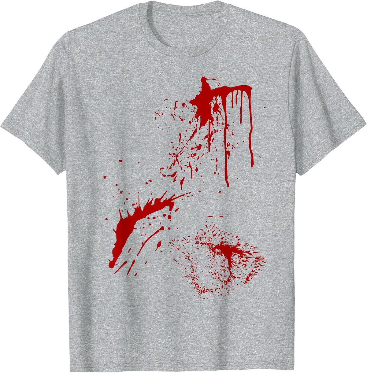 Blood Splatter Halloween Fake Bloody Spatter Zombie Victim T-Shirt - Heather Grey