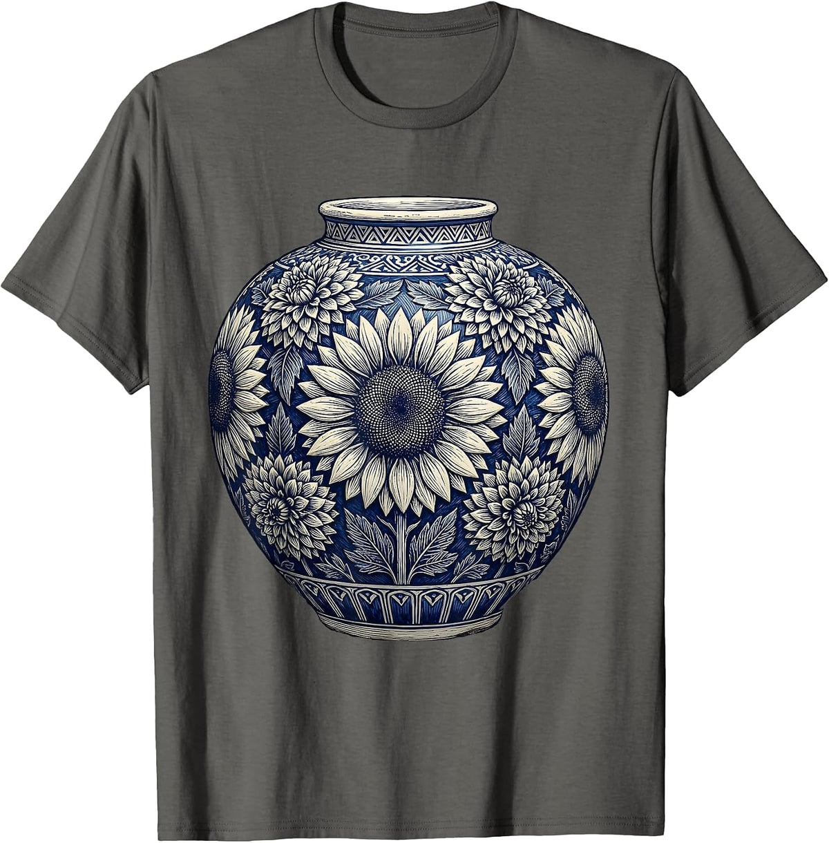 Talavera Pottery Spanish Heritage Month Art T-Shirt - Asphalt Grey