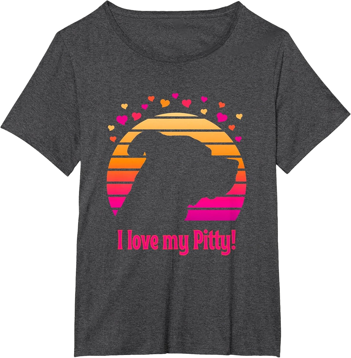 I Love My Pitty, Pittbull, Staffordshire for Men & Women T-Shirt - Dark Heather Grey