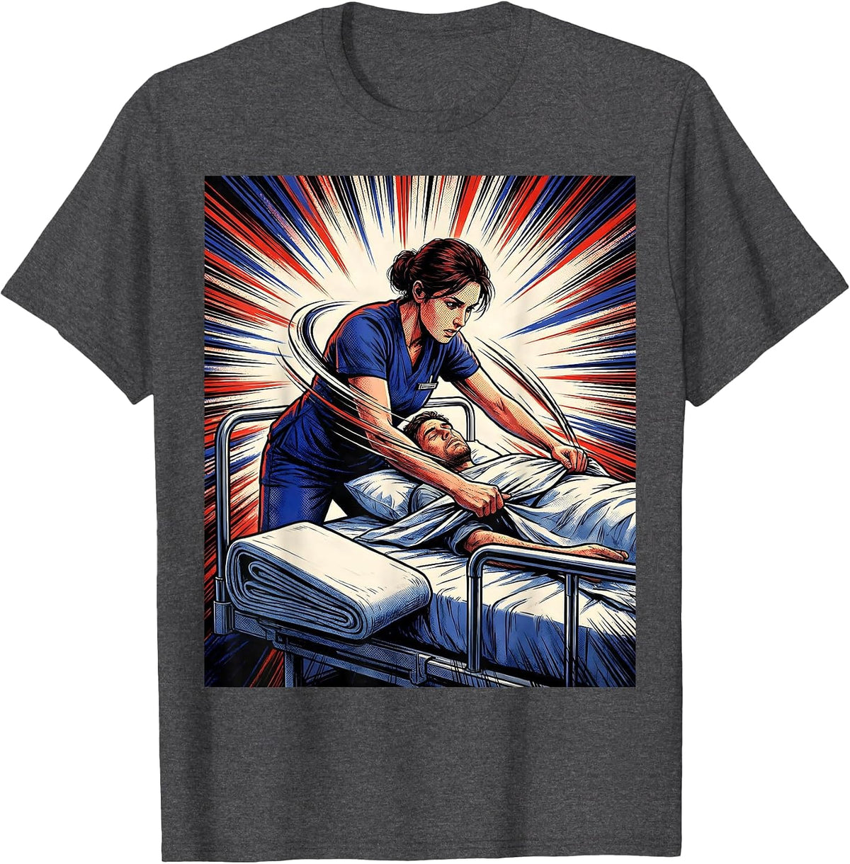 Patient Care Tech Comic Book Appreciation Gift T-Shirt - Dark Heather Grey