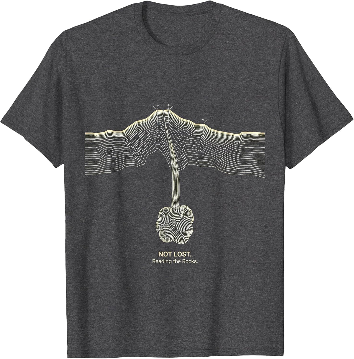 Men's Not Lost Reading The Rocks Funny Rock Collector Geology T-Shirt - Dark Heather Grey