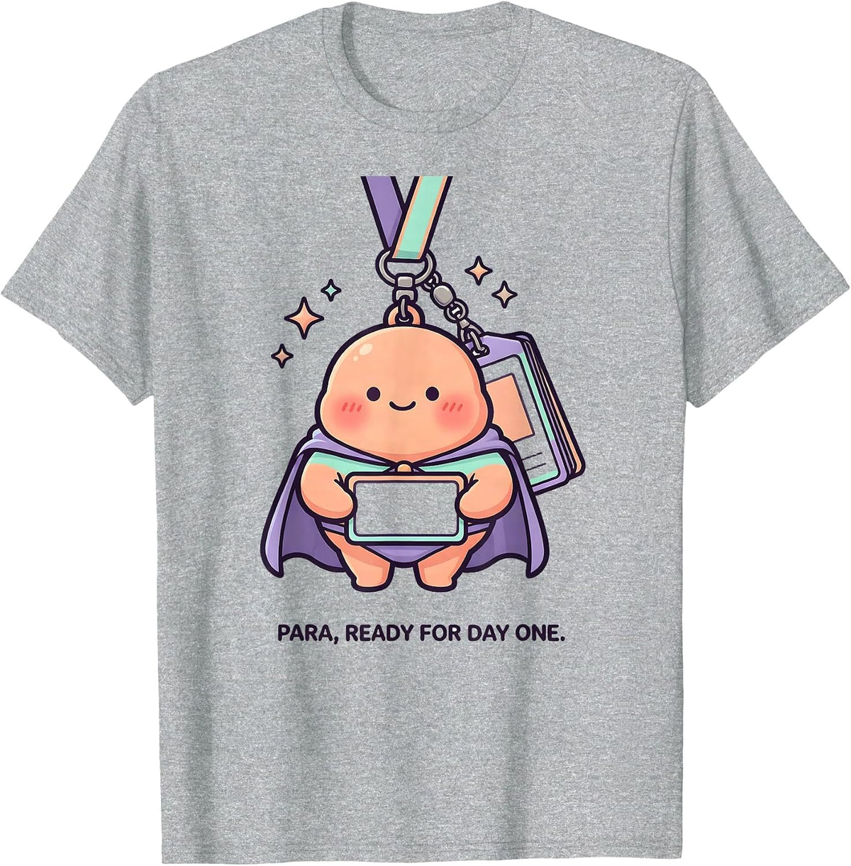 Men's PARA Ready For Day One Cute Kawaii Back To School T-Shirt - Heather Grey