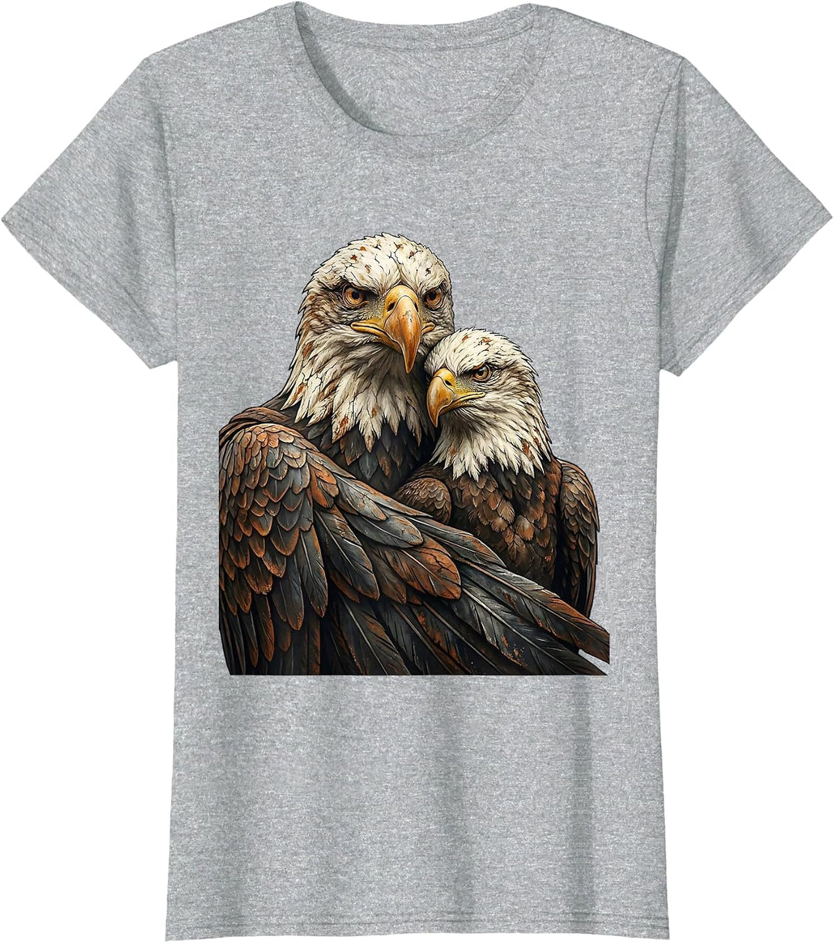 Bald Eagle Family Vintage Distressed Mascot Pride T-Shirt - Heather Grey