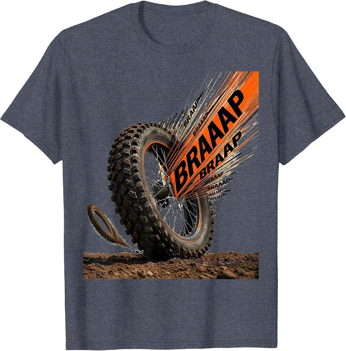 Braaap Futurist Dynamism Dirt Bike Motocross Rider Gift T-Shirt - Heather Blue
