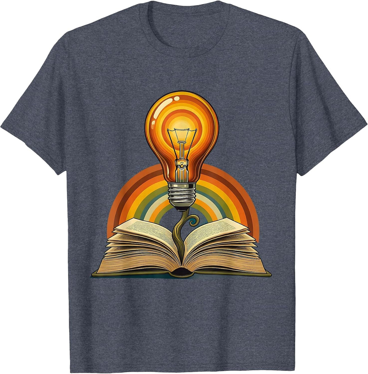 Men's Paraprofessional Lightbulb Book Graphic T-Shirt - Heather Blue
