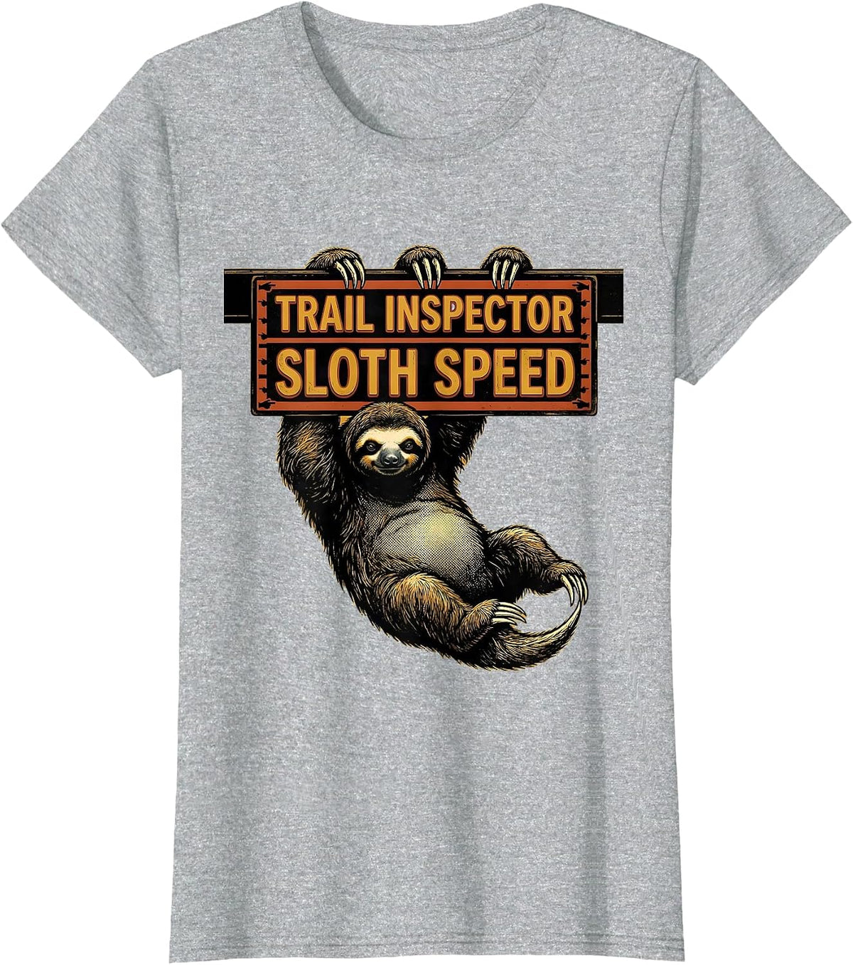 Trail Inspector Sloth Speed Funny Sloth Lover Gift T-Shirt - Heather Grey