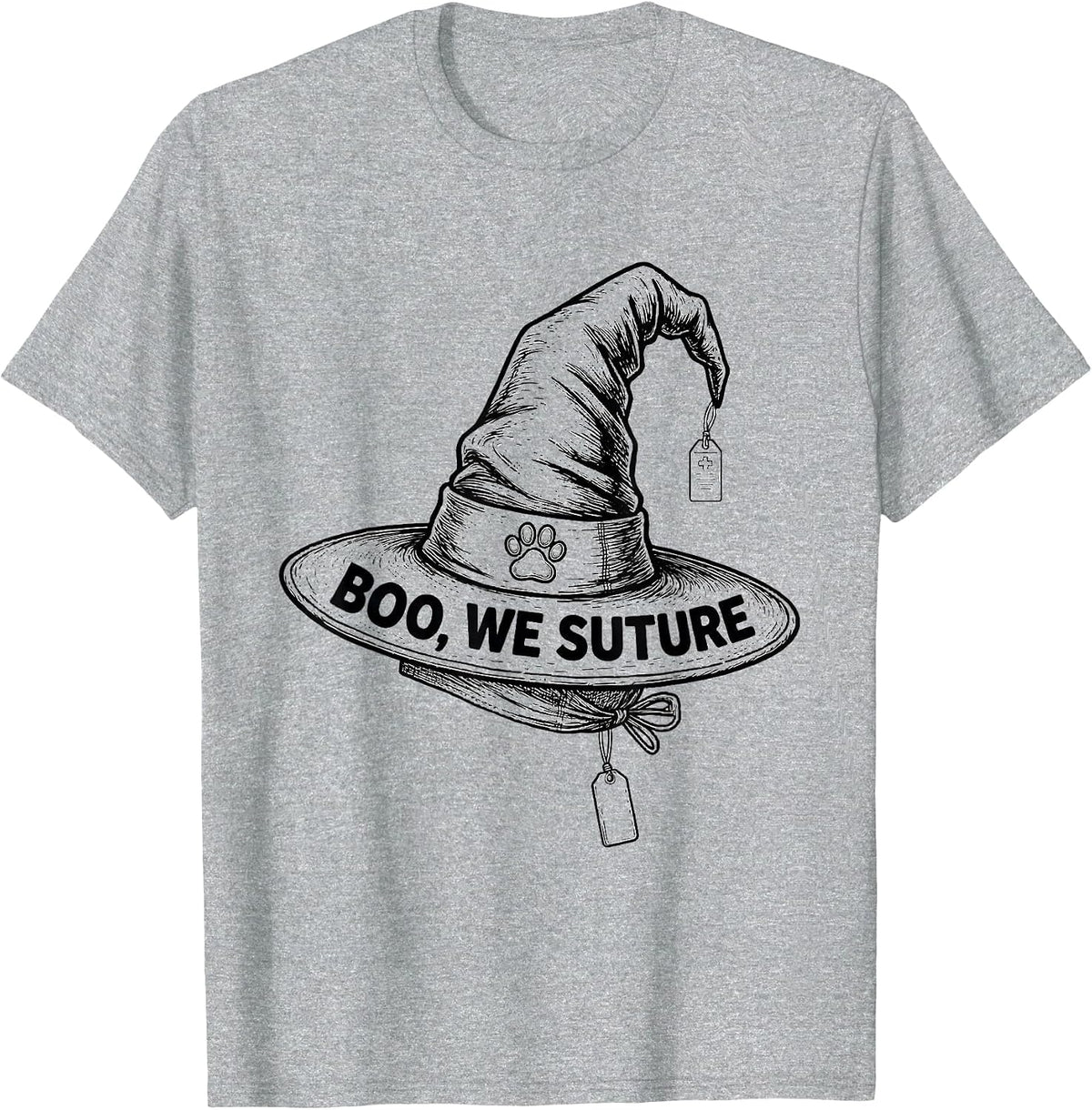 Men's Boo We Suture Funny Vet Tech Halloween Veterinary Crew T-Shirt - Heather Grey
