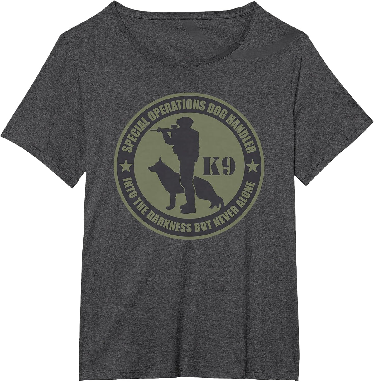K9 T-Shirt - Special Operations Dog Handler (Subdued) T-Shirt - Dark Heather Grey