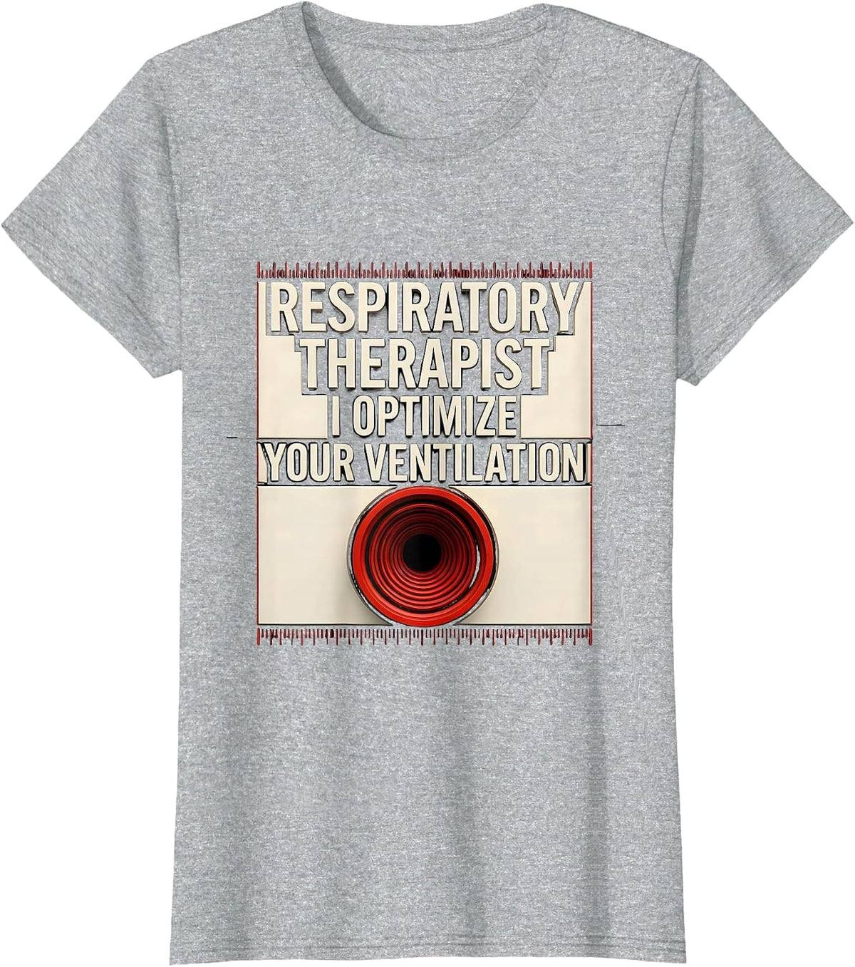 Women's Respiratory Therapist. I Optimize Your Ventilation Geometric T-Shirt - Heather Grey