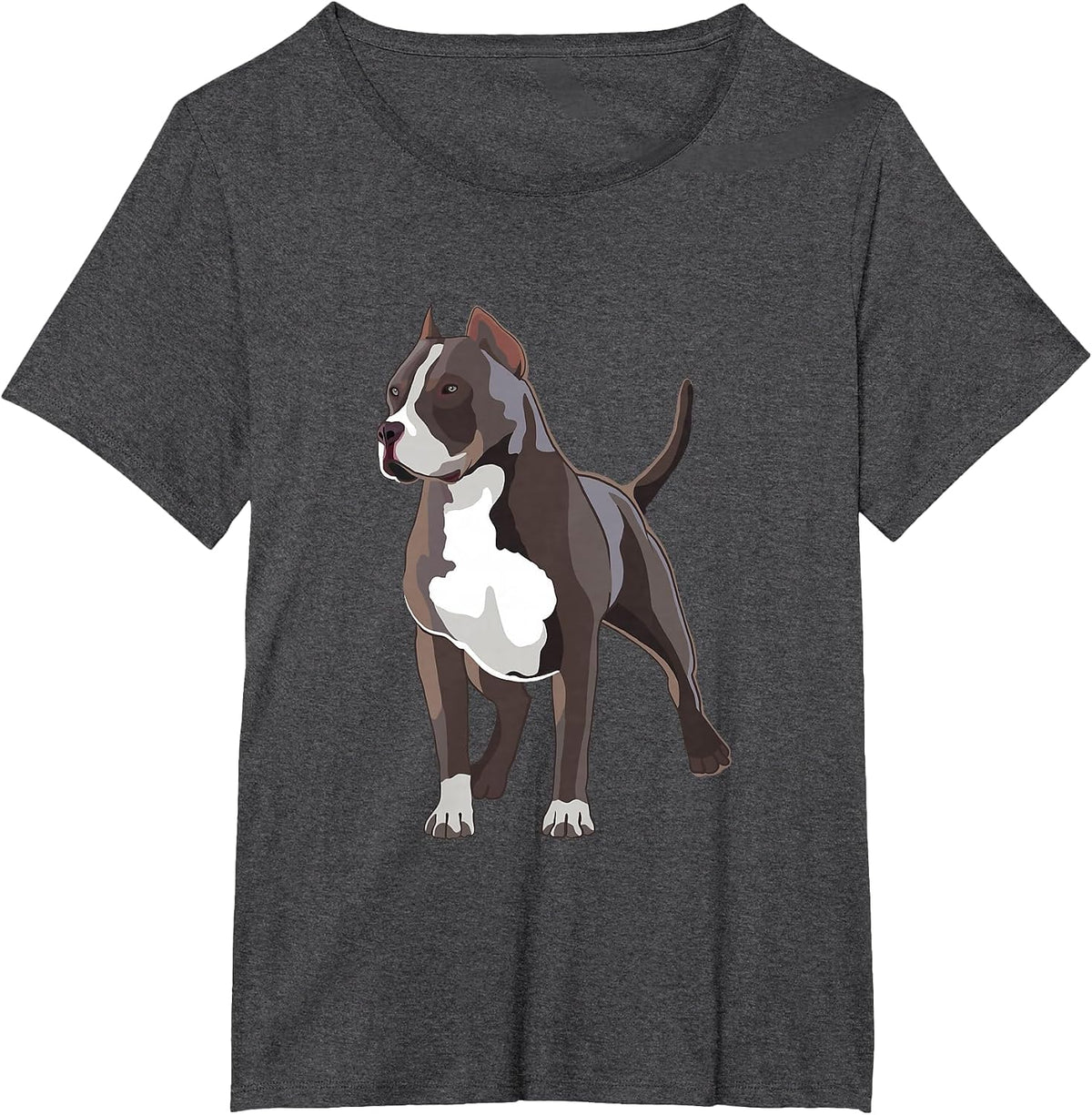 American Bully Dog Holder Illustration for Dog Lovers T-Shirt - Dark Heather Grey
