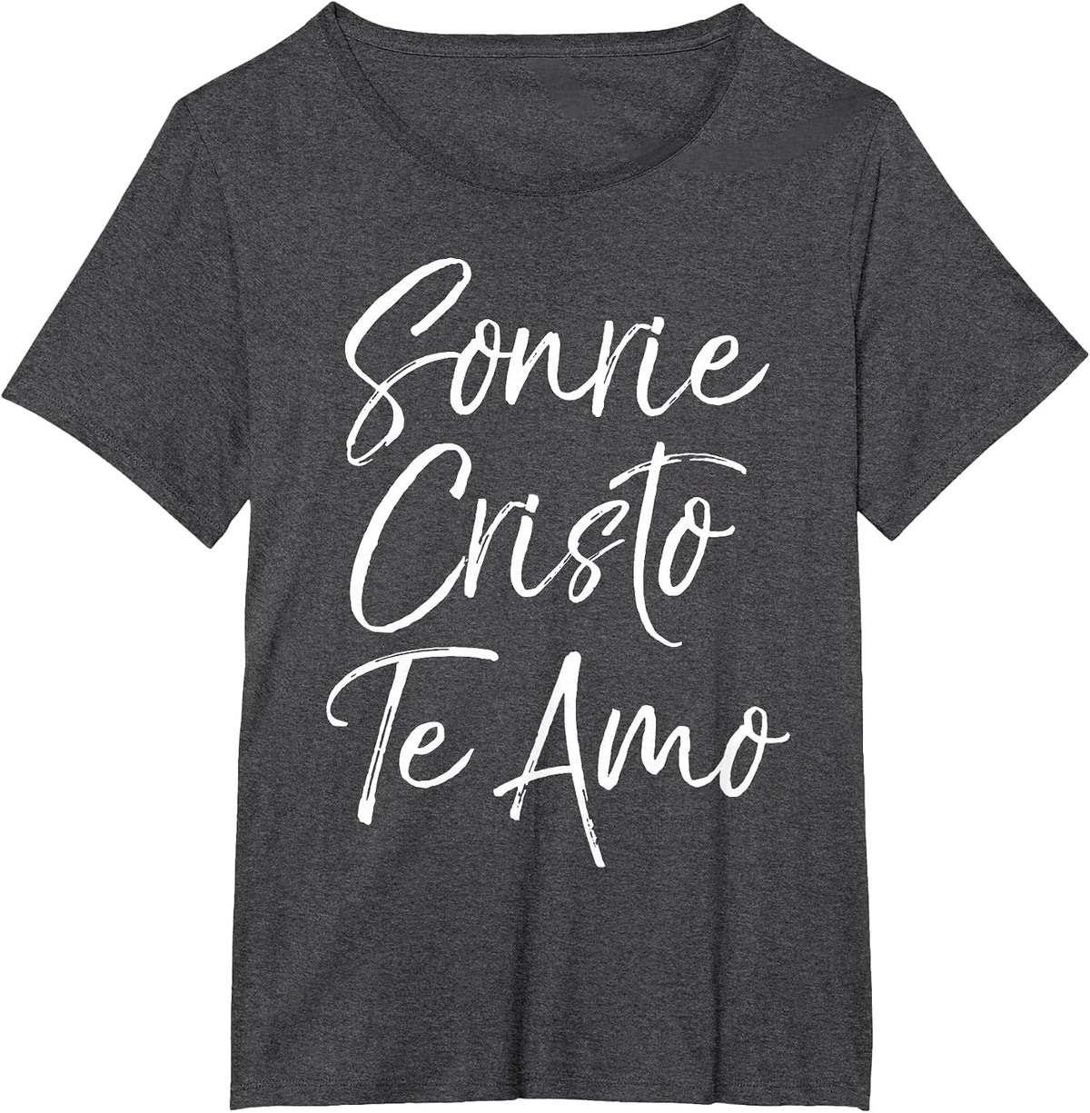 Español Christian Quote Spanish Mission Sonrie Cristo Te Amo T-Shirt - Dark Heather Grey
