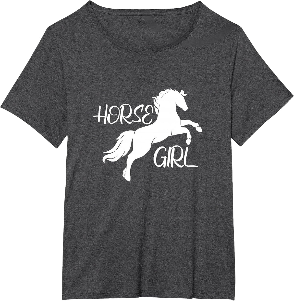 I Love Horses Funny Equestrian Horse Girl T-Shirt - Dark Heather Grey