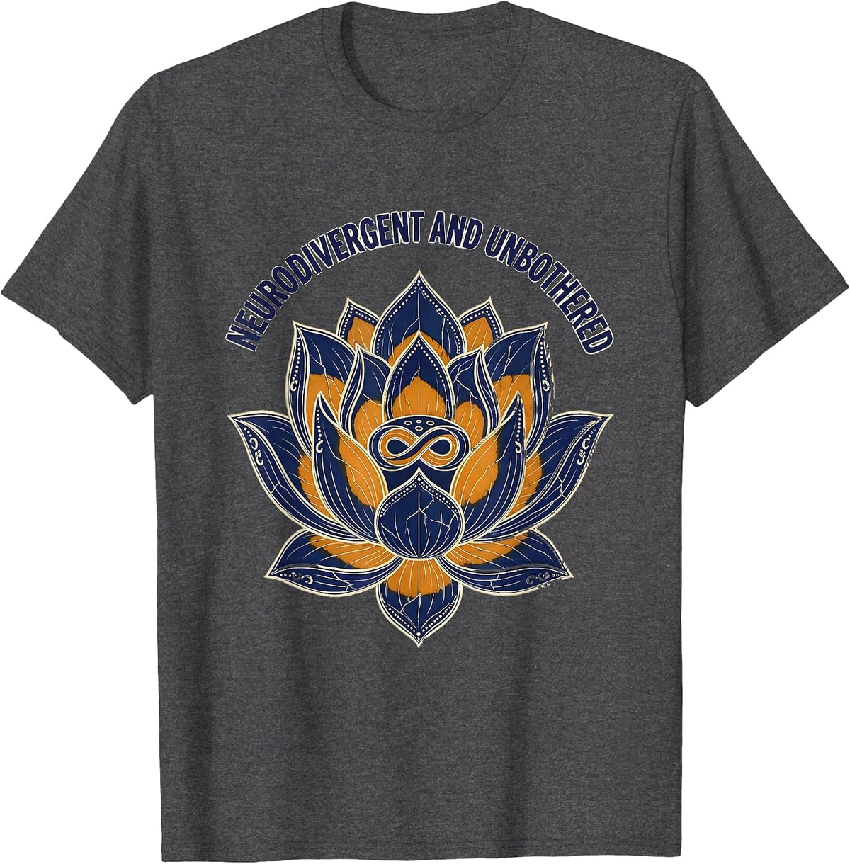 Neurodivergent and Unbothered Autism Design T-Shirt - Dark Heather Grey