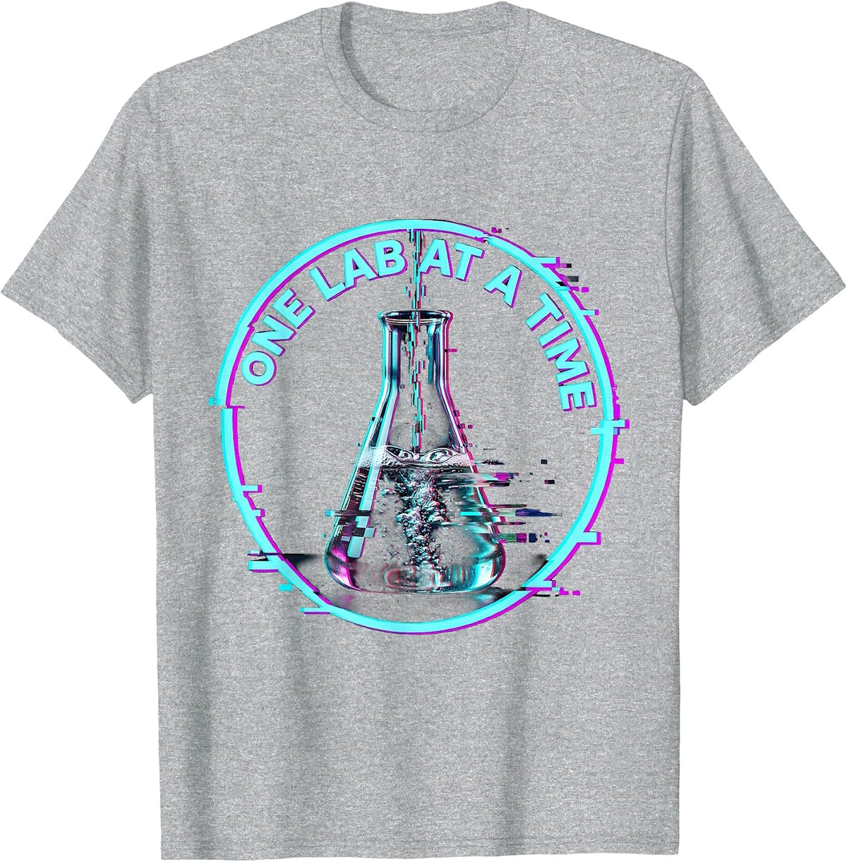 Men's One Lab at a Time Back to School Science Teacher T-Shirt - Heather Grey