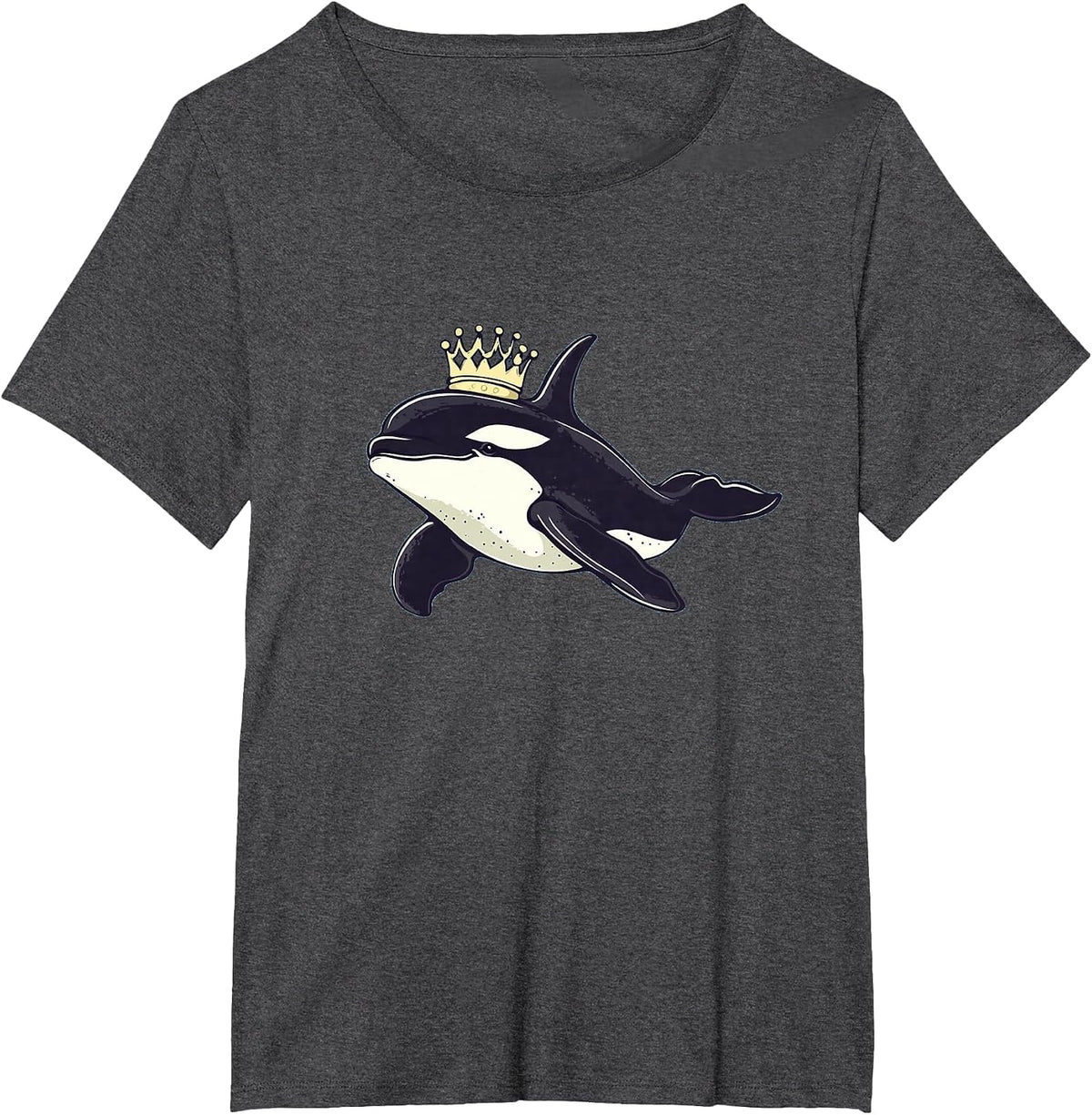 Cool Orca with Crown Costume for Whale and Kingdom Lovers T-Shirt - Dark Heather Grey