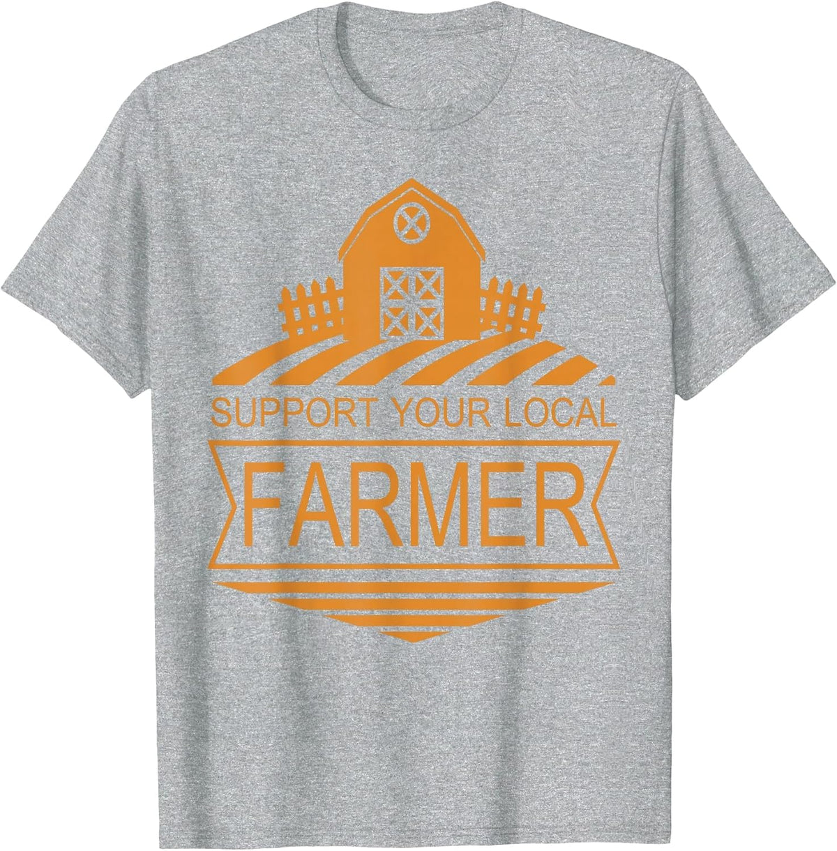Support Your Local Farmer Love Life Agriculture Farm Shack T-Shirt - Heather Grey