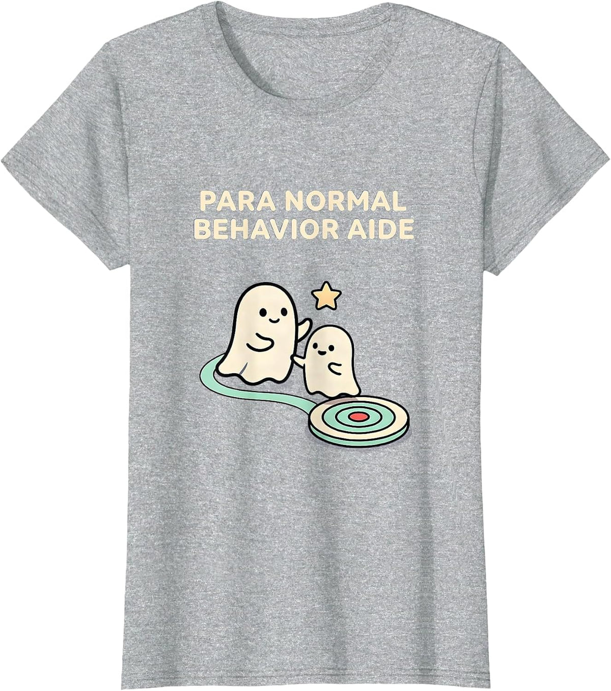 Women's Para Normal Behavior Aide Cute Kawaii Ghost Paraprofessional T-Shirt - Heather Grey