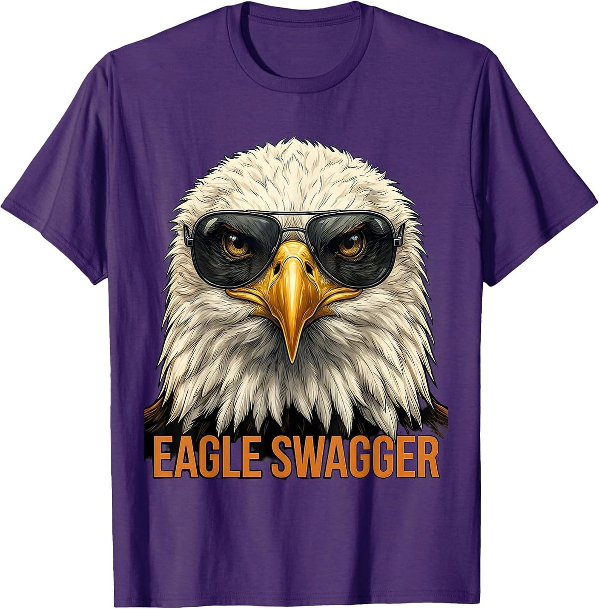 Eagle Swagger Playful Bald Eagle Wildlife Lover Pride Kids T-Shirt - Purple