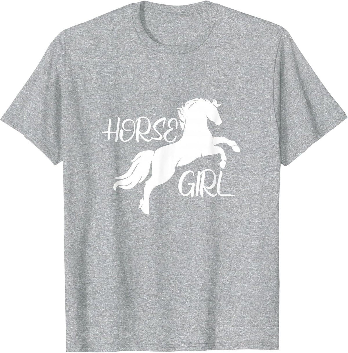 I Love Horses Funny Equestrian Horse Girl T-Shirt - Heather Grey