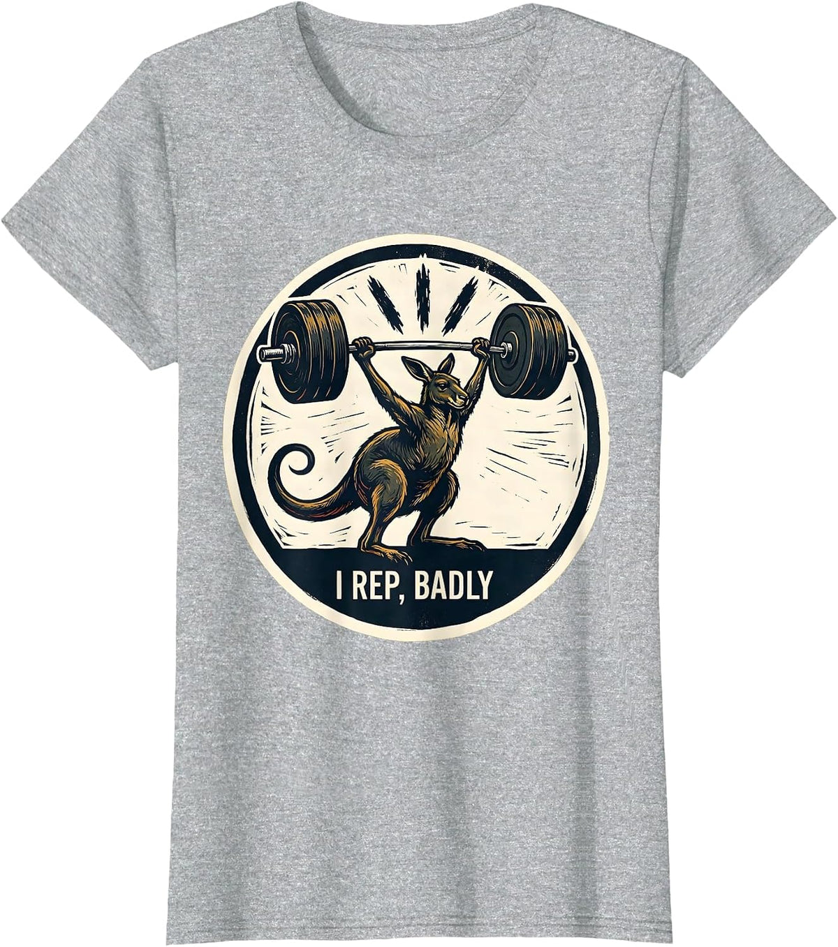 Women's I Rep, Badly Funny Gym Weightlifting Workout Humor T-Shirt - Heather Grey