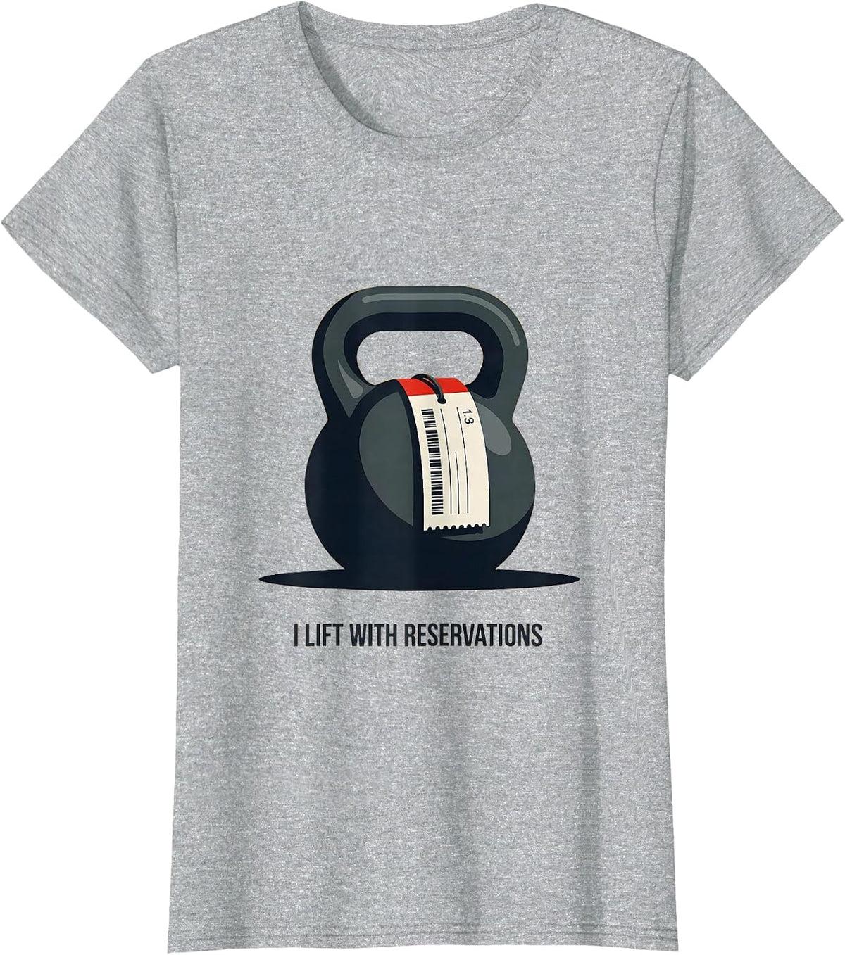 I Lift With Reservations Funny Gym Workout Weightlifting T-Shirt - Heather Grey