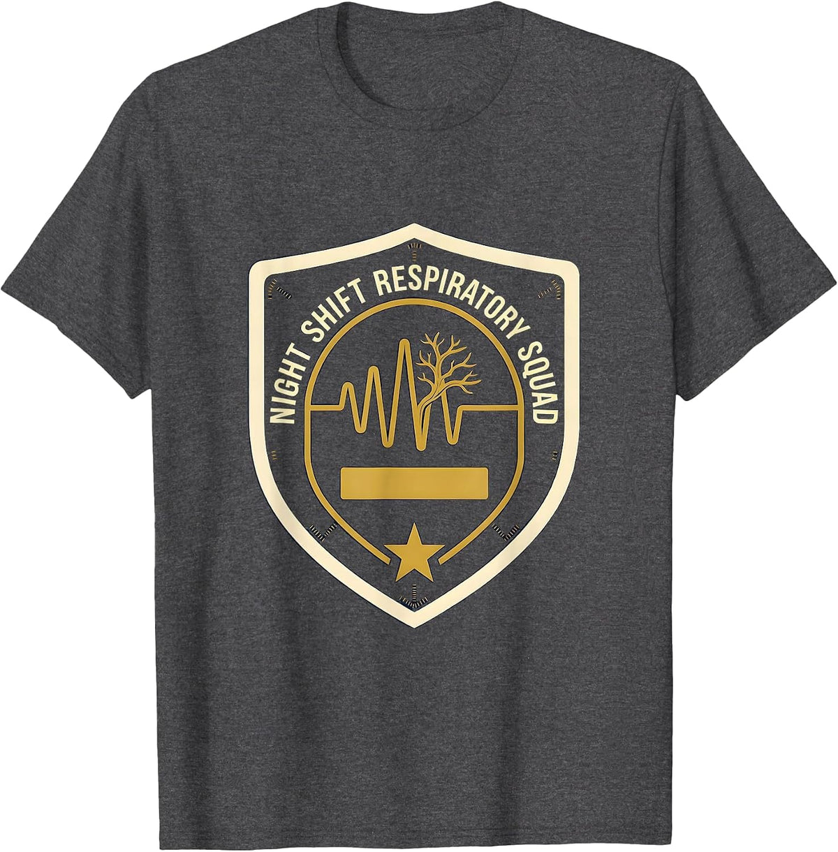 Men's Night Shift Respiratory Squad Funny Respiratory Therapist T-Shirt - Dark Heather Grey