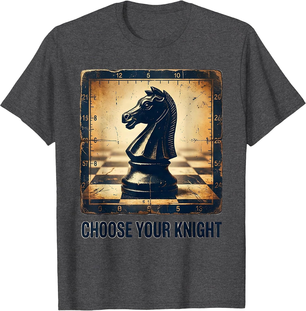 Choose Your Knight Vintage Chess Player Gift Chess Lover T-Shirt - Dark Heather Grey