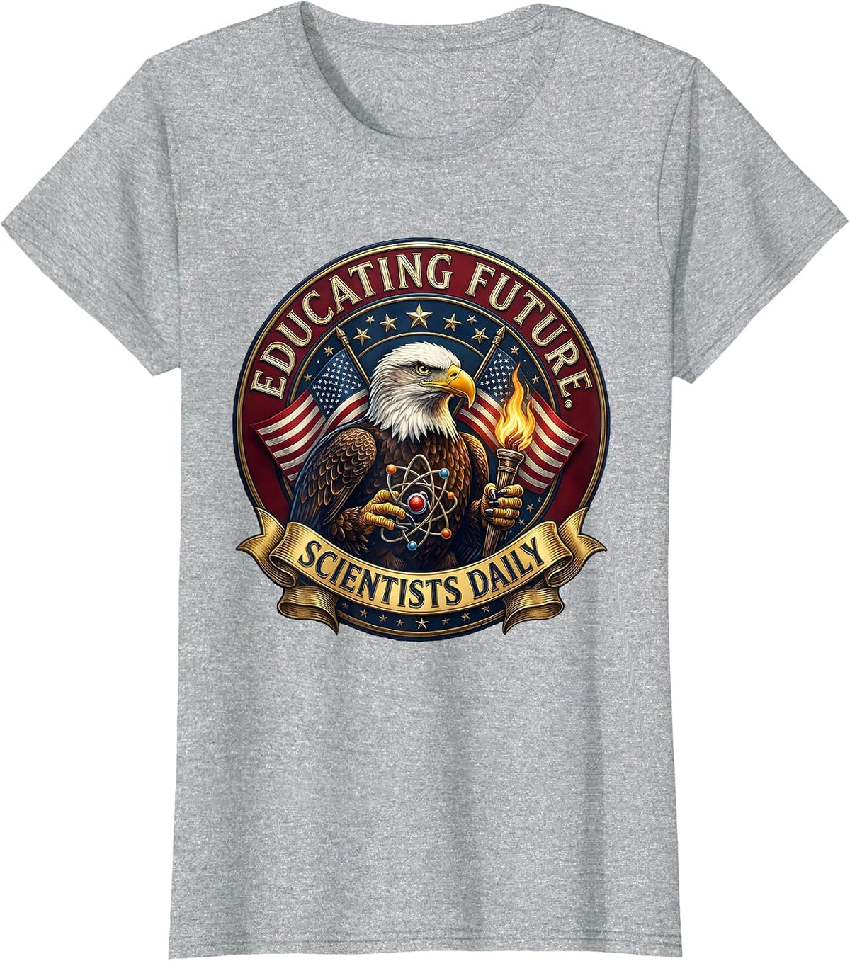 Educating Future Scientists Daily Science Teacher T-Shirt - Heather Grey