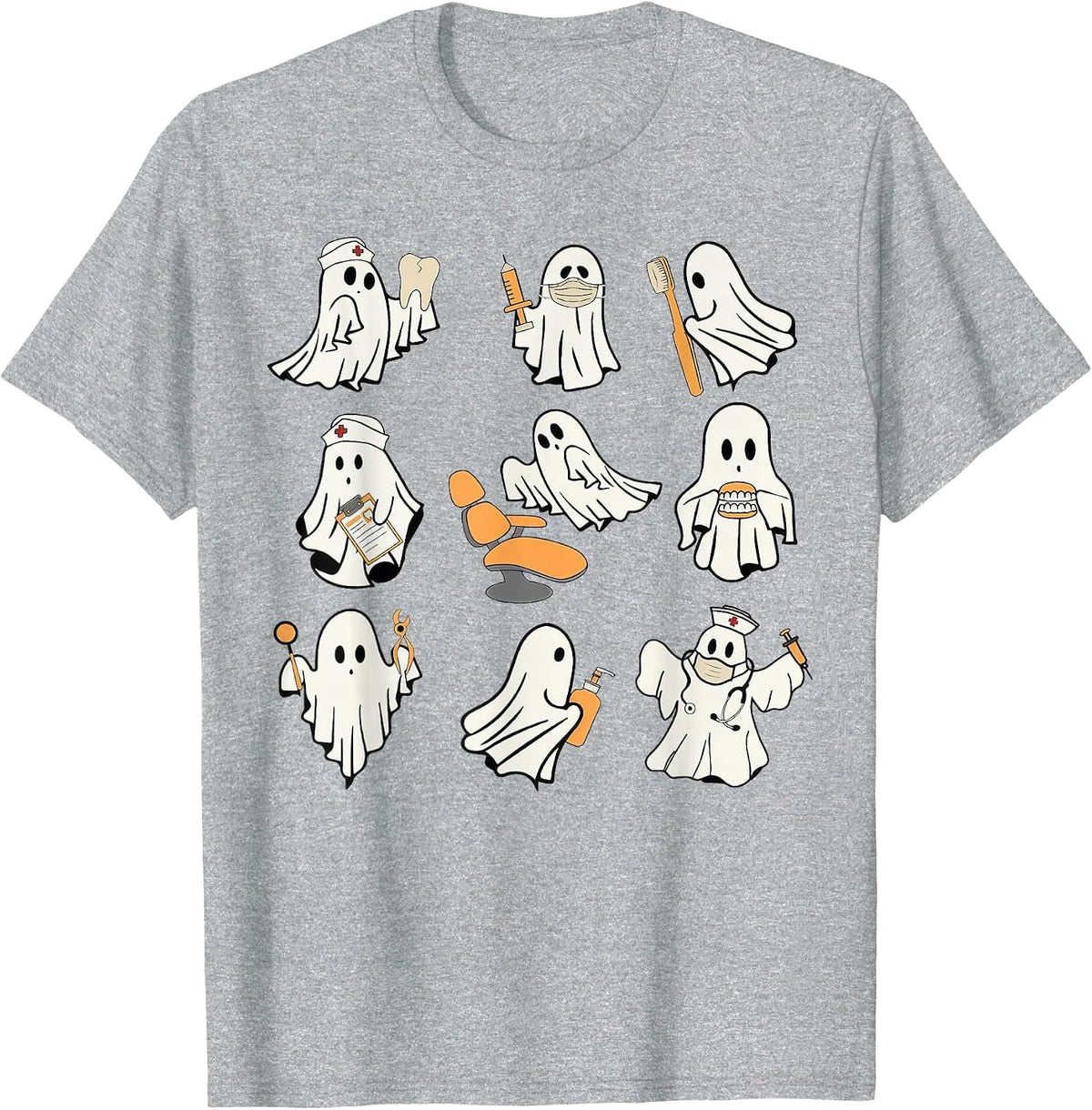 Halloween Dentist Dental Assistant Dental Hygiene T-Shirt - Heather Grey