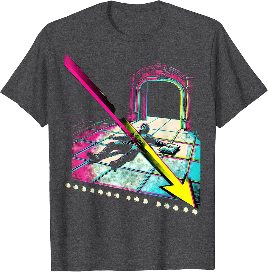 Men's Comic Stage Performer Risograph Theater Kid Humor T-Shirt - Dark Heather Grey