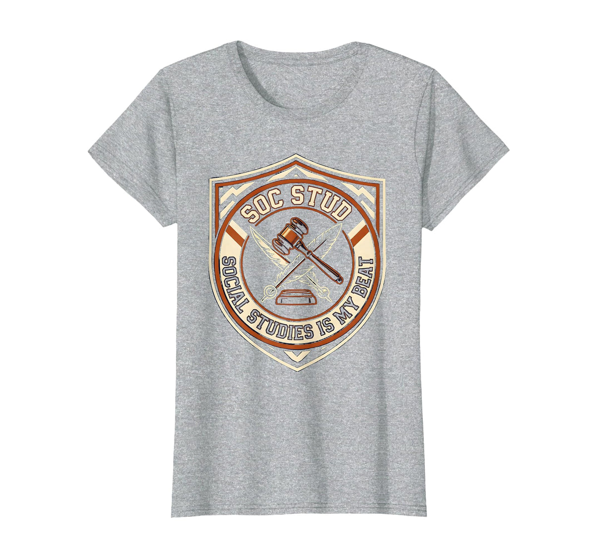 Mademark Social Studies Is My Beat Funny Teacher Back To School T-Shirt - Heather Grey