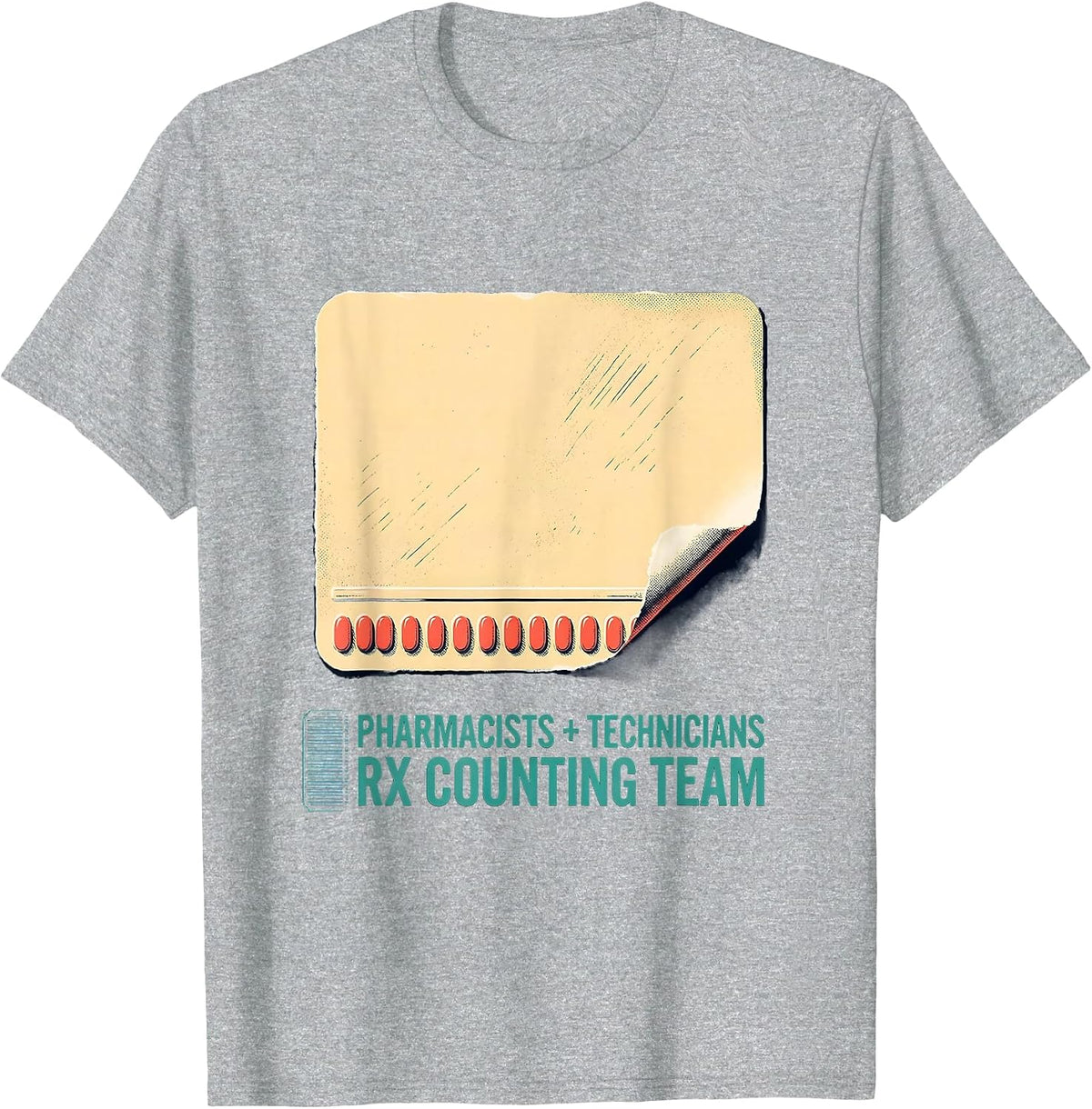 Men's Pharmacists + Technicians, Rx Counting Team Funny T-Shirt - Heather Grey