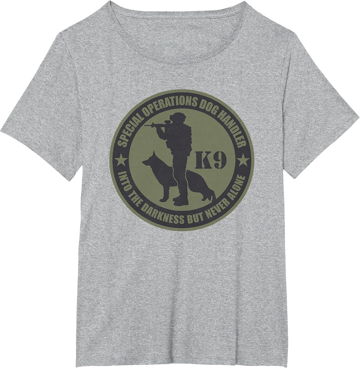K9 T-Shirt - Special Operations Dog Handler (Subdued) T-Shirt - Heather Grey