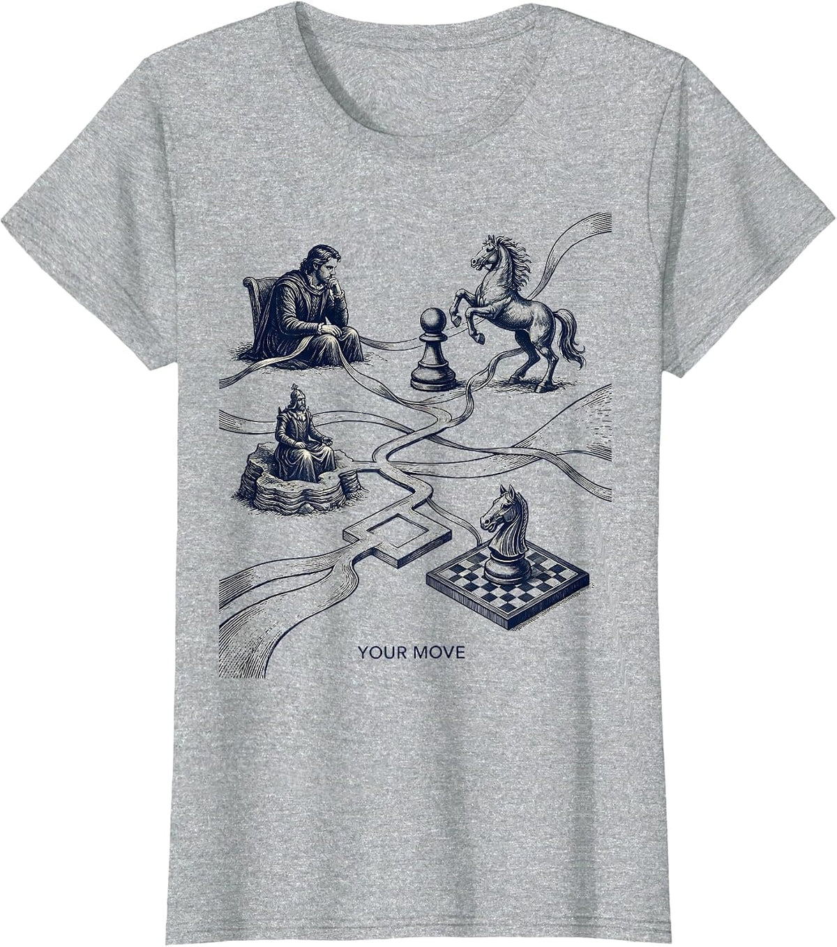 Your Move Chess Player Deadpan Humor Chess Lover Gift T-Shirt - Heather Grey