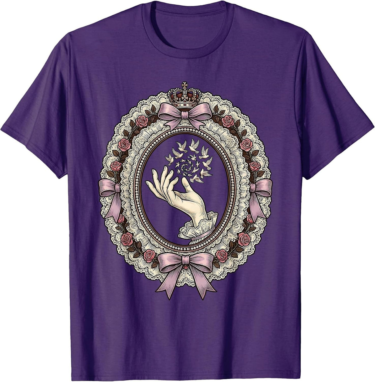Men's Gigi Elegant Bird Release Graphic Design T-Shirt - Purple