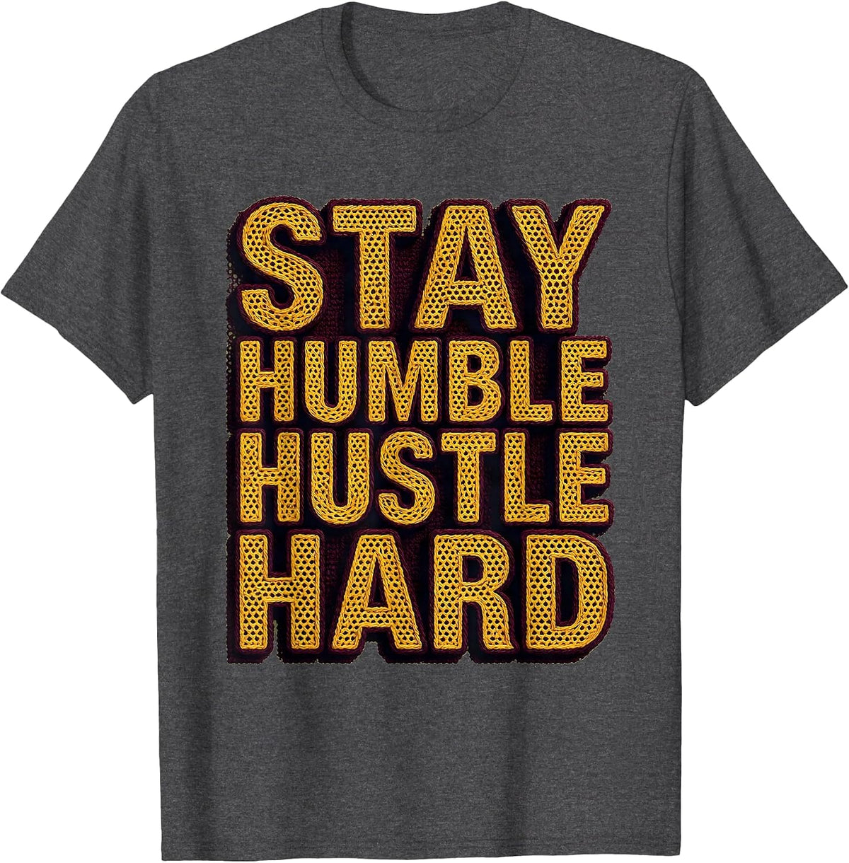 Stay Humble Hustle Hard Bee Motivational Design T-Shirt - Dark Heather Grey
