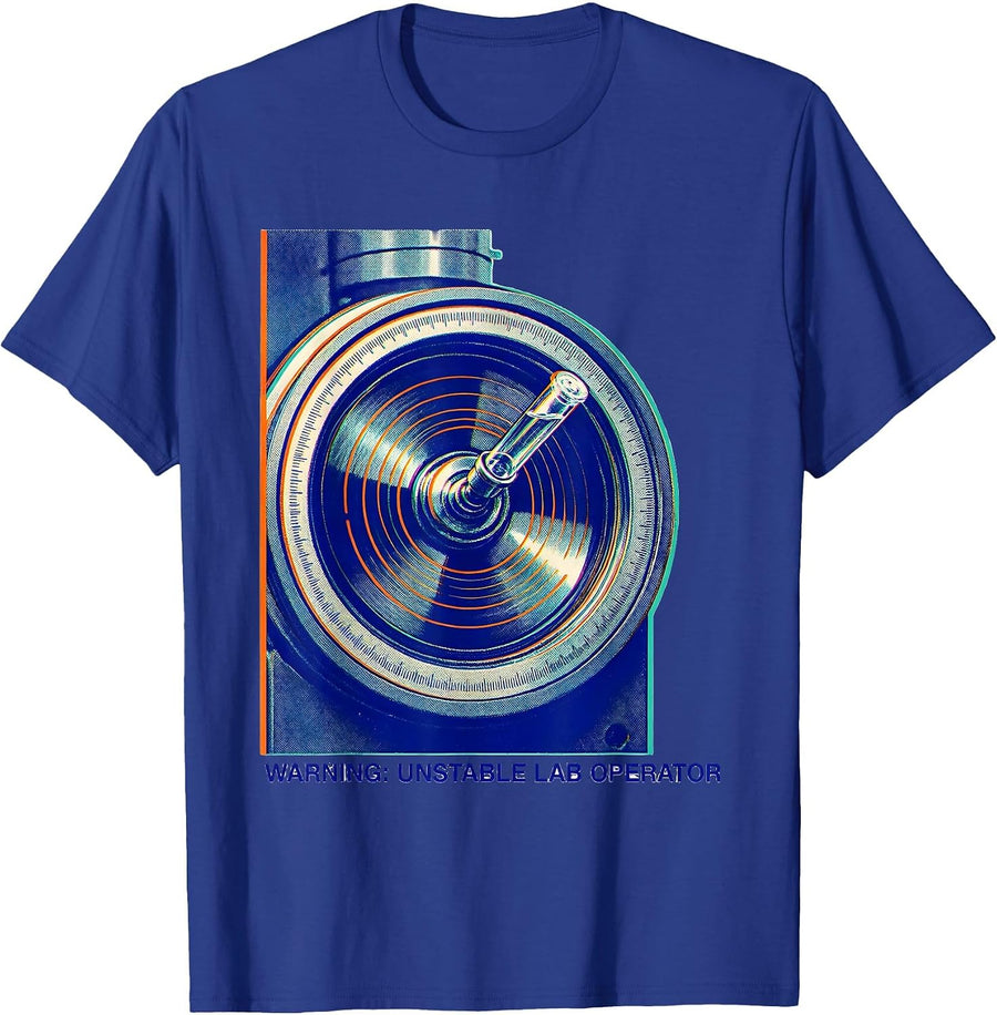 WARNING: UNSTABLE LAB OPERATOR Funny Science Teacher Lab T-Shirt - Royal Blue