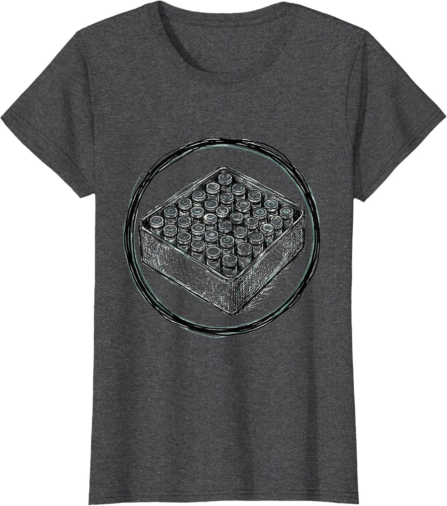 Women's Medical Assistant Medicine Vials Tray Graphic T-Shirt - Dark Heather Grey