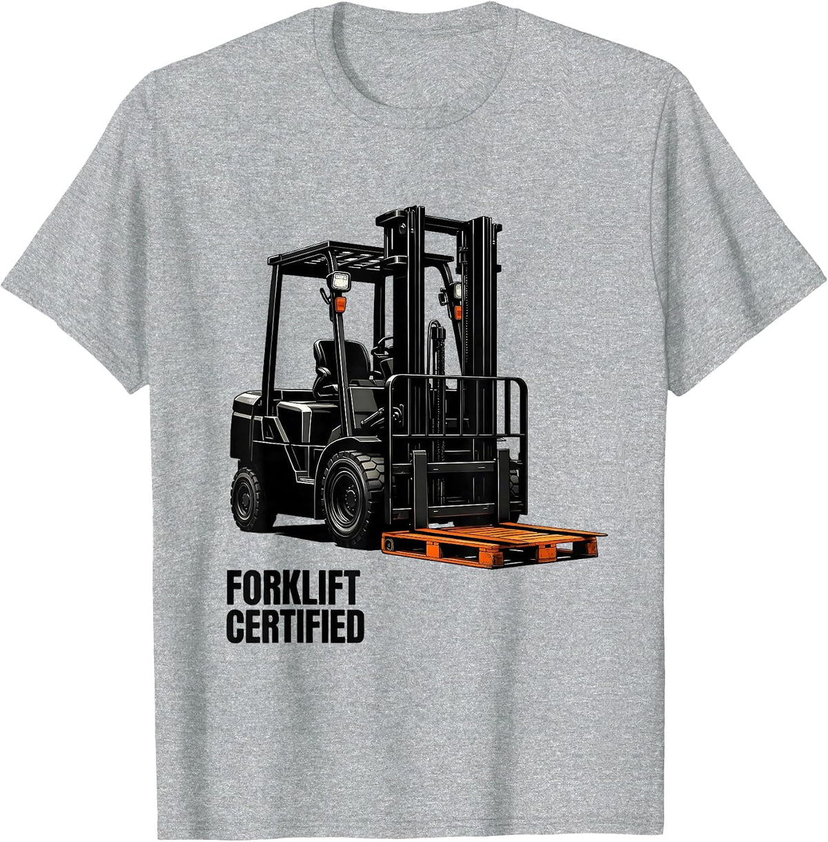 Men's Forklift Certified Funny Forklift Operator Gift Christmas T-Shirt - Heather Grey