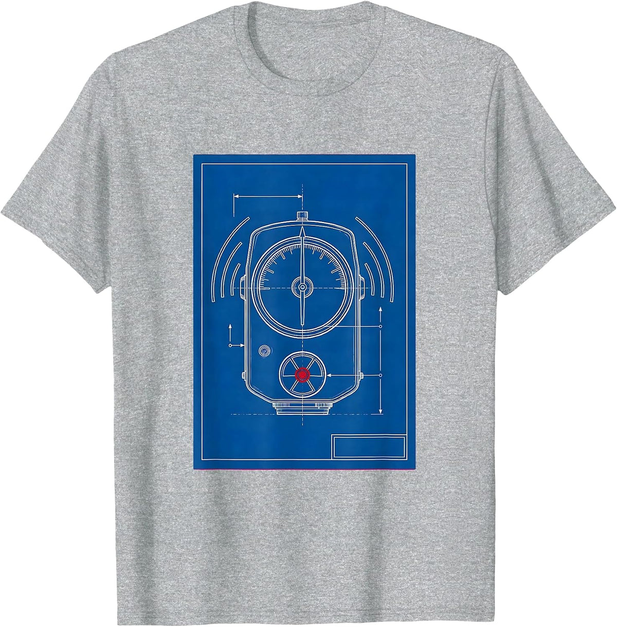 Men's Technical Survey Meter Radiation Trefoil Dark Humor Physics T-Shirt - Heather Grey