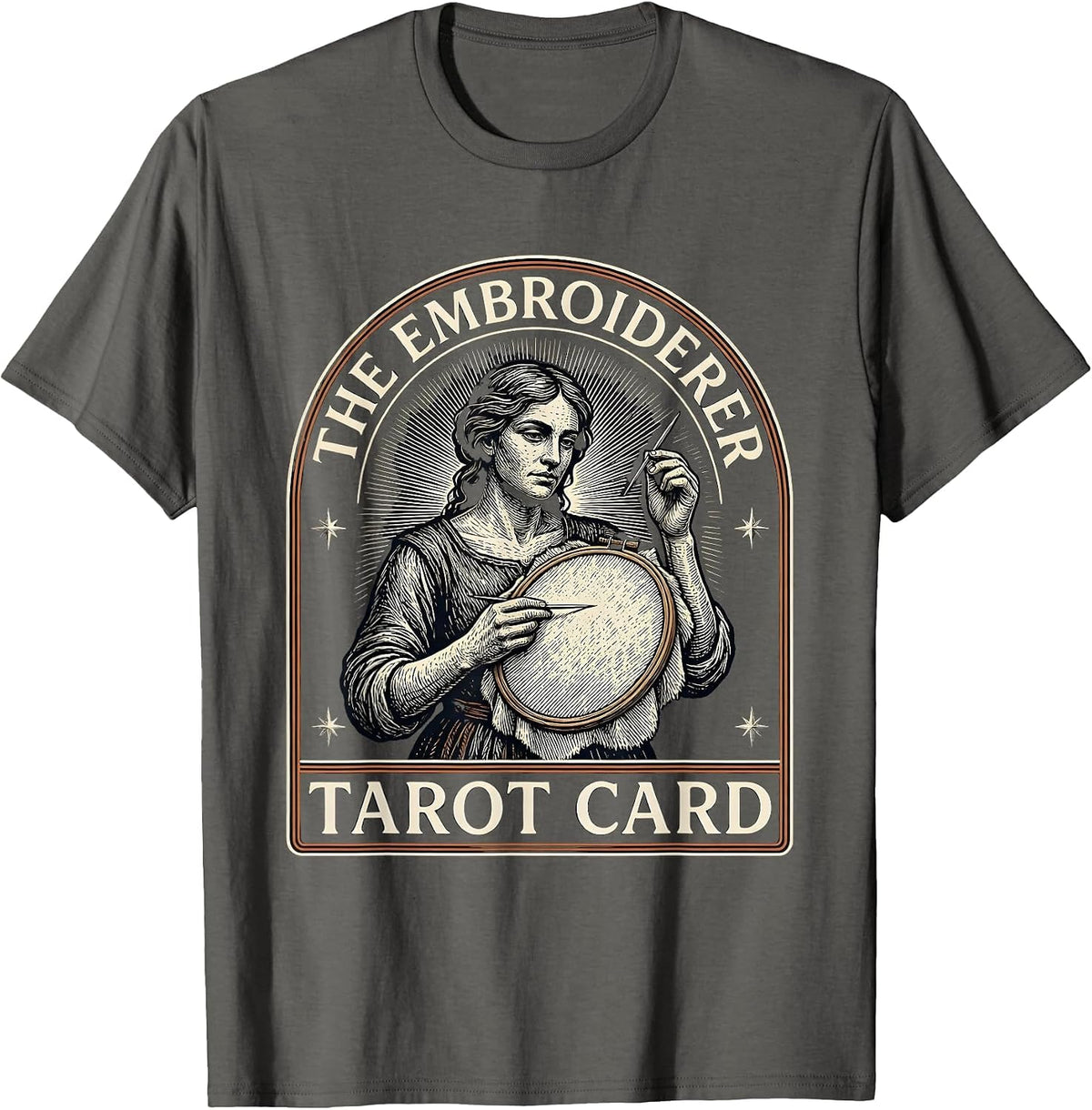 The Embroiderer Tarot Card Funny Embroidery Hobby Gift T-Shirt - Asphalt Grey