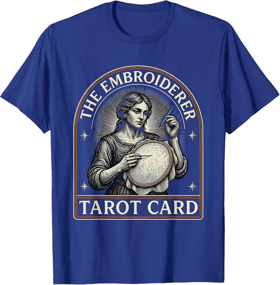 The Embroiderer Tarot Card Funny Embroidery Hobby Gift T-Shirt - Royal Blue